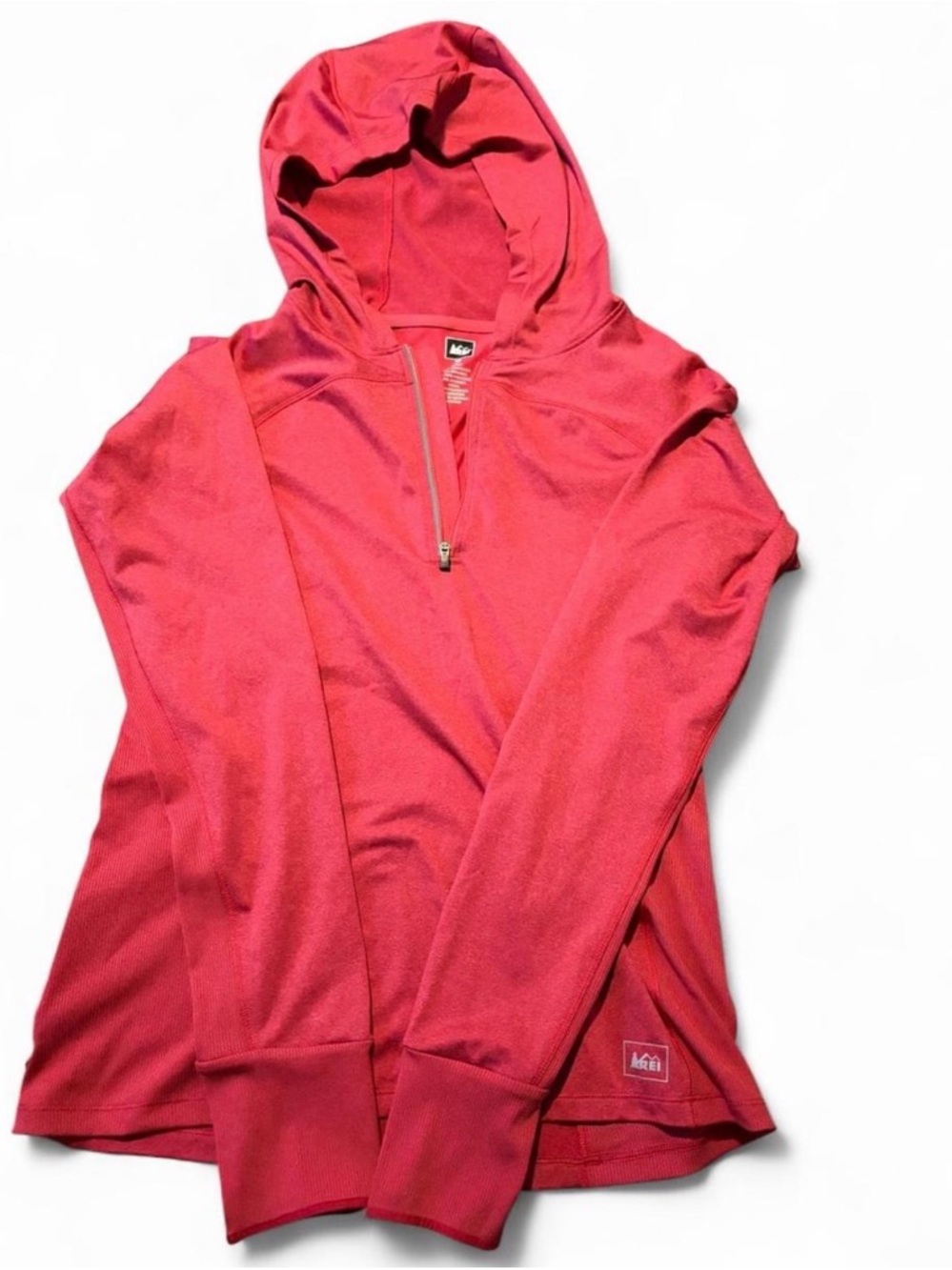 REI Women's Red Hooded Quarter-Zip Pullover